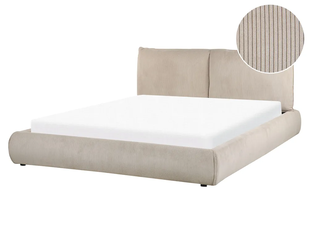 Corduroy Bed Taupe VINAY Various Sizes