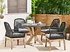 Garden Dining Set 4 Seater OLBIA with Cushions Concrete Black