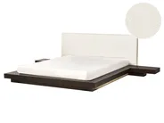 Sänky LED-valolla Buklee ZEN 160 x 200 cm LED-valo Tumma saarniviilu_931444