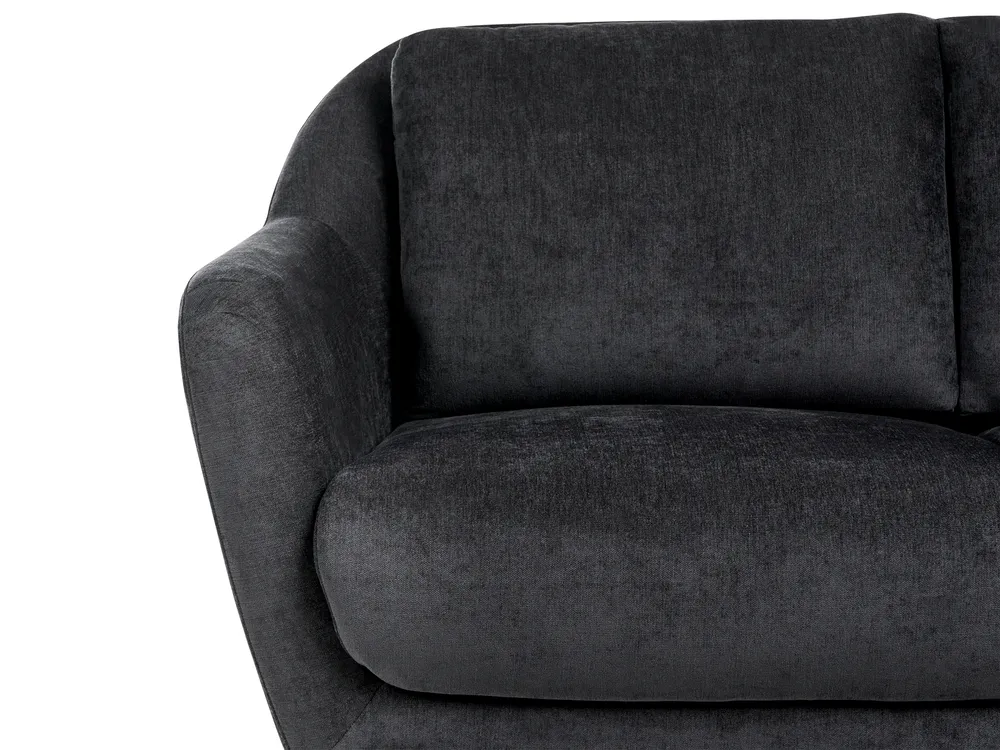 Living Room Set 3 Seater EIBY Chenille Black_1004398