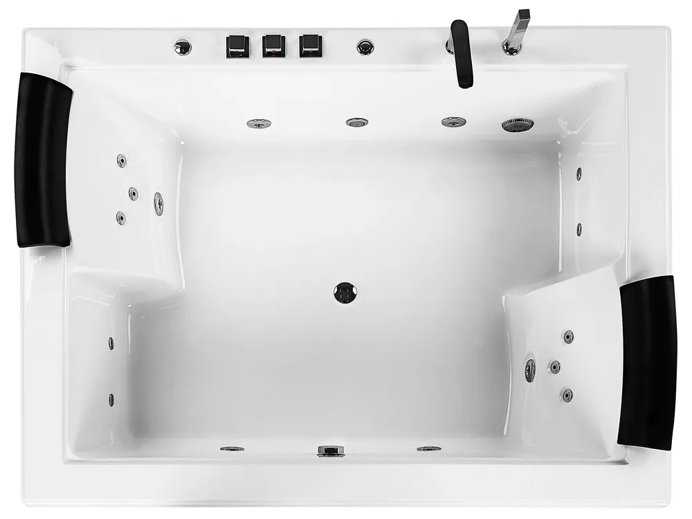 Kulmaporeamme LED-valolla SALAMANCA 183 x 142 cm Valkoinen_761824