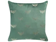 Set of 2 Decorative Cushions YUZURI 45 x 45 cm Velvet Emerald Green Animal Pattern_857822