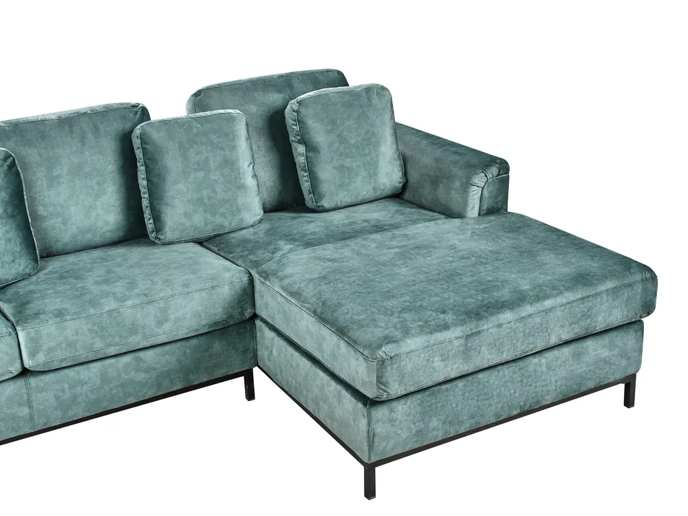 Corner Sofa 4 Seater OSLO Velvet Teal Left Hand_964392