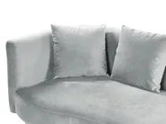 Left-Hand Chaise Longue CHAUMONT Velvet Light Grey_880881