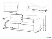 Sofa Bed 3 Seater VAXHOLM with Storage Boucle Light Beige_1026829