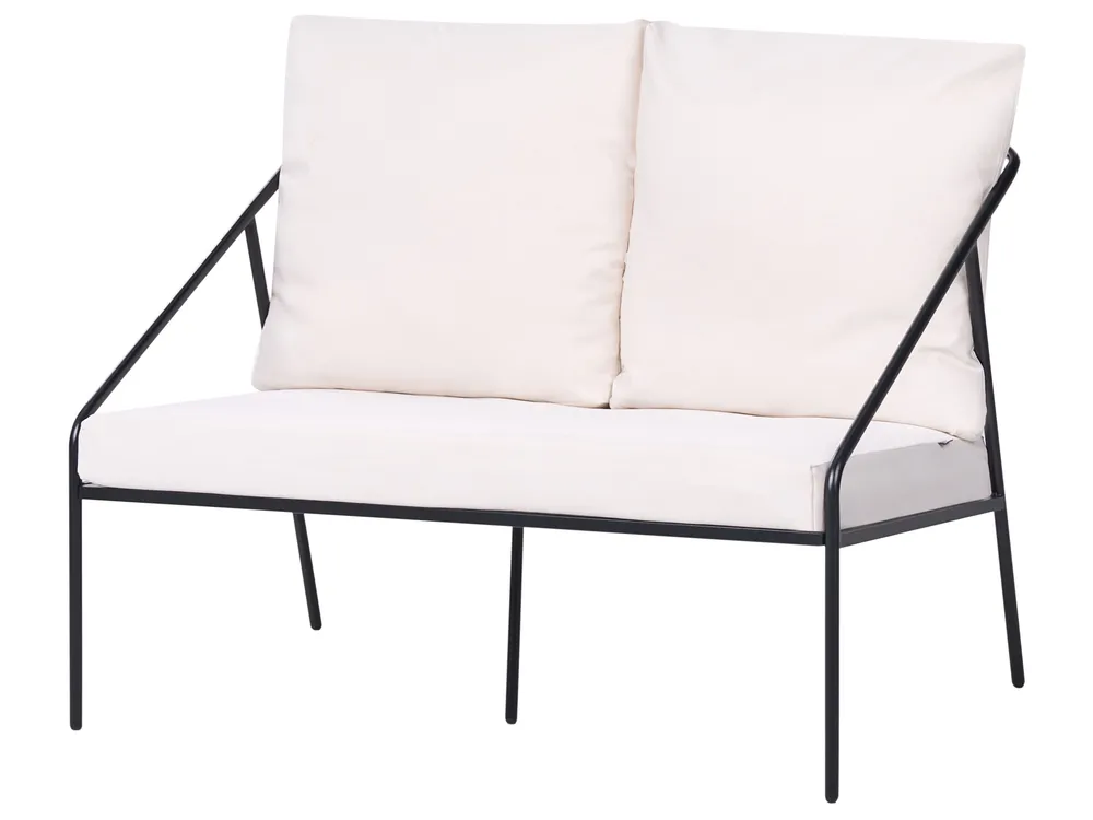 Garden Lounge Set with Table 4 Seater USTICA Metal Black_1037379