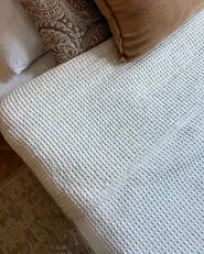 Bedspread RAGALA Cotton 220 x 240 cm Light Beige_1027306