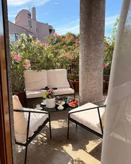 Garden Lounge Set with Table 4 Seater USTICA Metal Black_1085614