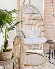 Hängstol med stativ ALLERA Konstrotting Beige_831868