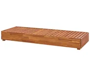 Sun Lounger with Cushion FANANO Reclining Acacia Wood Brown_863046