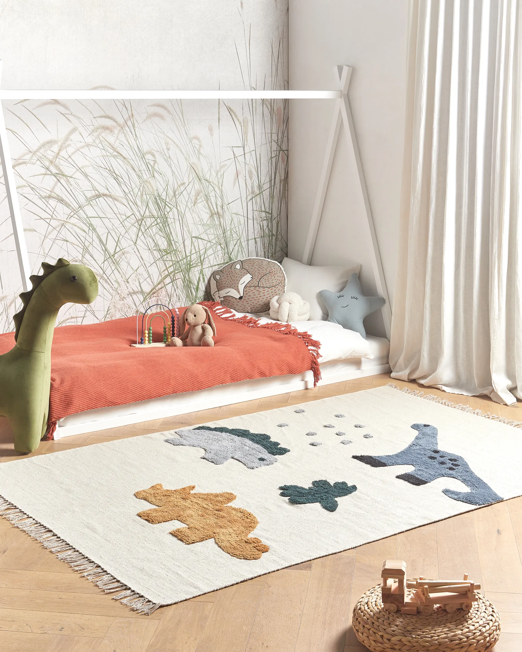 Kids Rug GHARTA Multicolour 140 x 200 cm Cotton_907115