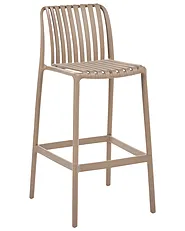 Set of 2 Bar Chairs ARICCIA Synthetic Material Light Brown_1149244