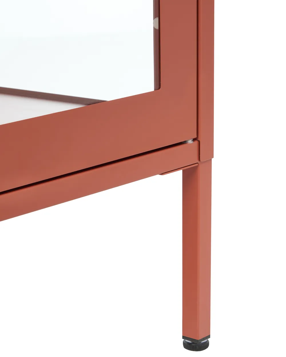 Glass Display Cabinet NASH 90 cm Metal Golden Brown_1091119