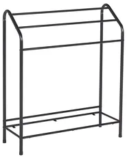 Towel Stand with Shelf MURIVA Metal Black_821884