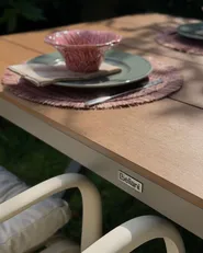 Garden Dining Table TIANO 160 cm 90 cm Metal Taupe_1155795