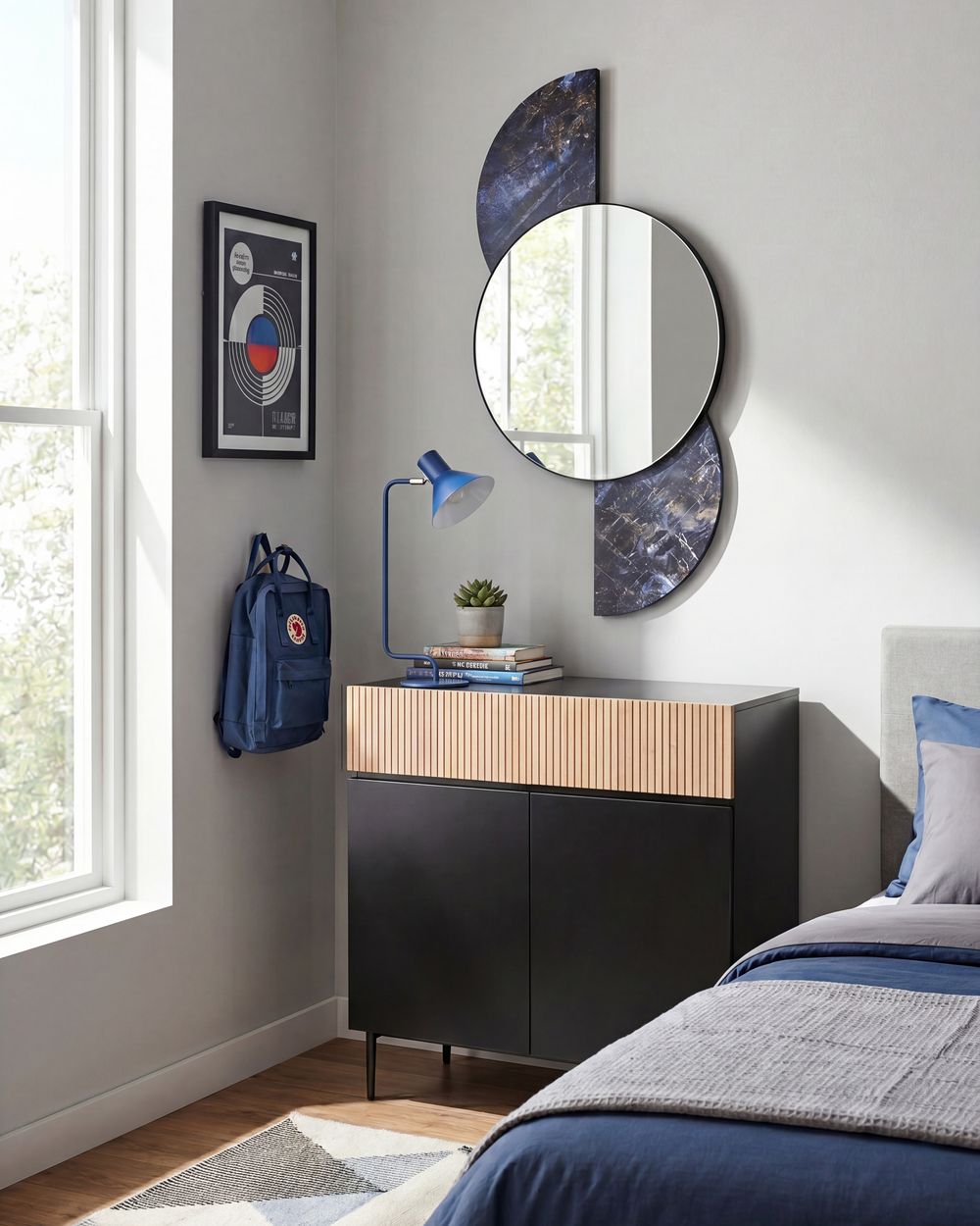 Väggspegel SEUZEY 50 cm 100 cm Mörklila