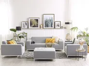 Garden Lounge Set with Table 5 Seater ROVIGO Light Grey_863111