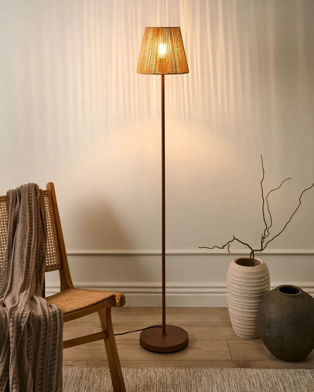 Floor Lamp HANGER Metal Brown
