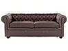 Sohva 3-istuttava CHESTERFIELD Nahka Ruskea