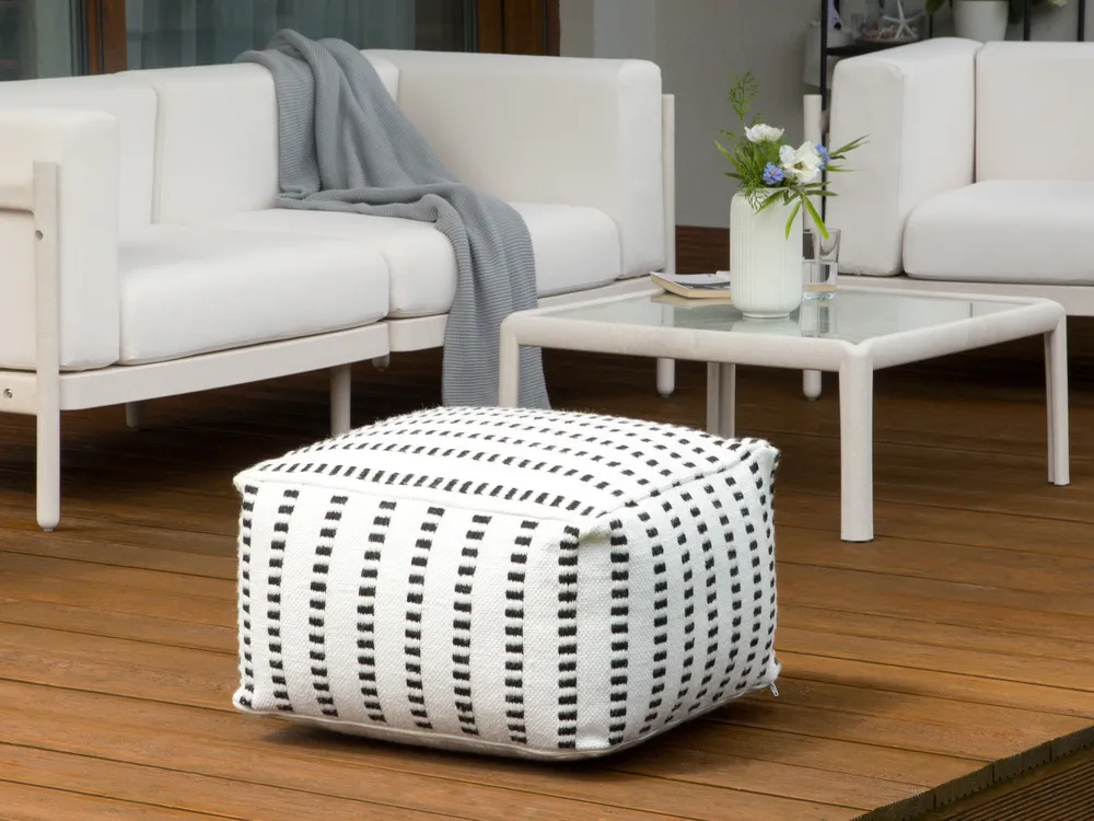 Pouffe GAJAN Fabric White