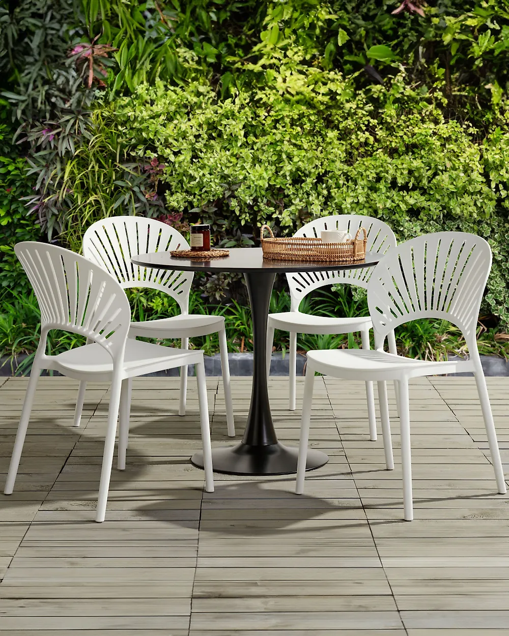 Set of 4 Garden Chairs OSTIA White_1184740