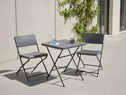 Bistro Set Folding TRAPPETO Grey_1033311