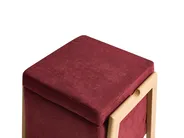 Storage Pouffe EDLAND Fabric 45 cm Burgundy_1038212