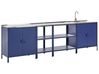 4 Piece Outdoor Kitchen Set with Sink VILAMA Blue Metal
