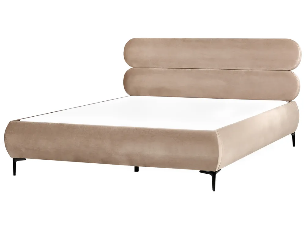 Bed Velvet LESSAY 180 x 200 cm (EU Super King) Taupe