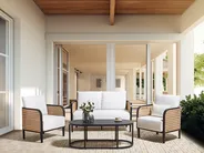 Garden Lounge Set with Table 4 Seater MONTEFALCO Metal White_905509