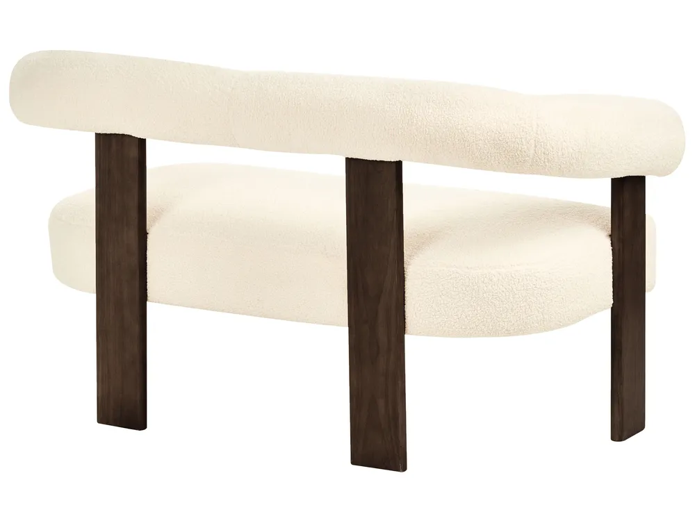 Soffa 2-sits ILBRO Bouclé Off-White/ Mörkbrun_984854