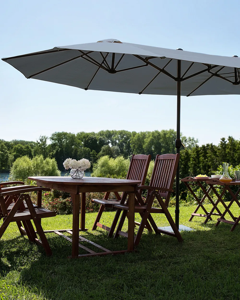 Patio Parasol 460 cm SIBILLA Grey