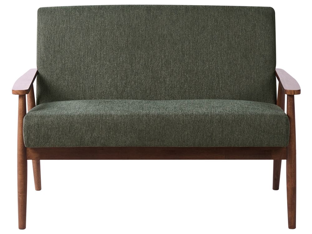 Sofa 2 Seater ESRUM Fabric Dark Brown/ Green