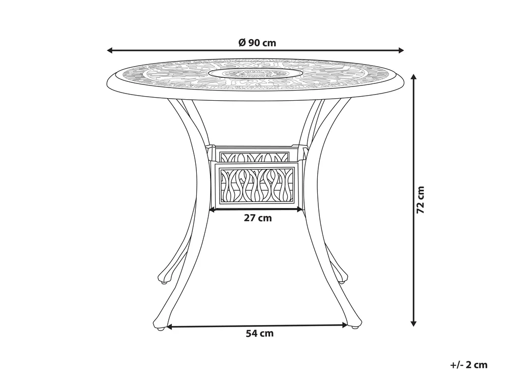 Bistro Table ANCONA 90 cm 90 cm Metal Off-White_806972