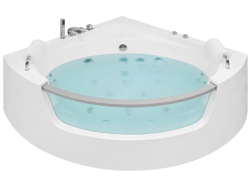 Corner Hot Tub with LED MANGLE 1870 x 1360 mm White
