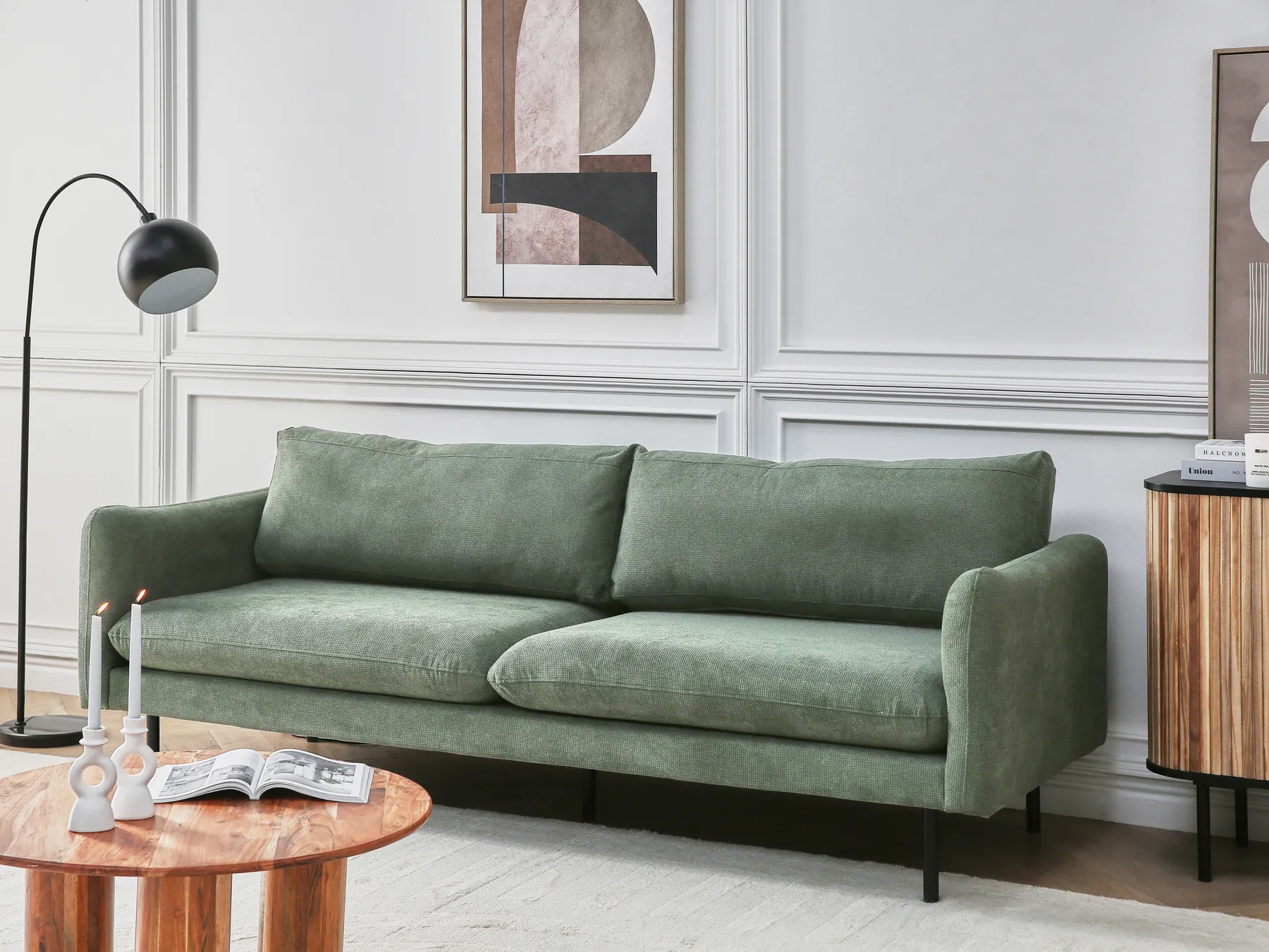 Sofa 3 Seater VINTERBRO Fabric Light Green_906722