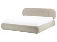 Ottoman Bed CAMPAN Fabric Taupe 180 x 200 cm (EU Super King)_1056197