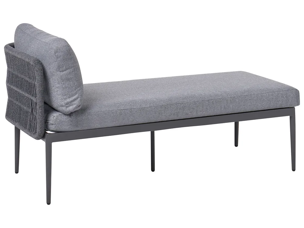 Garden Corner Sofa with Table 3 Seater LEFFE Metal Grey Left Hand_1045330