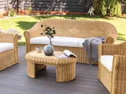Garden Sofa 3 Seater LIVADEIA Rattan Natural_920126