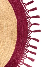 Rug MARTS Dark Red ø 140 cm Jute_958824
