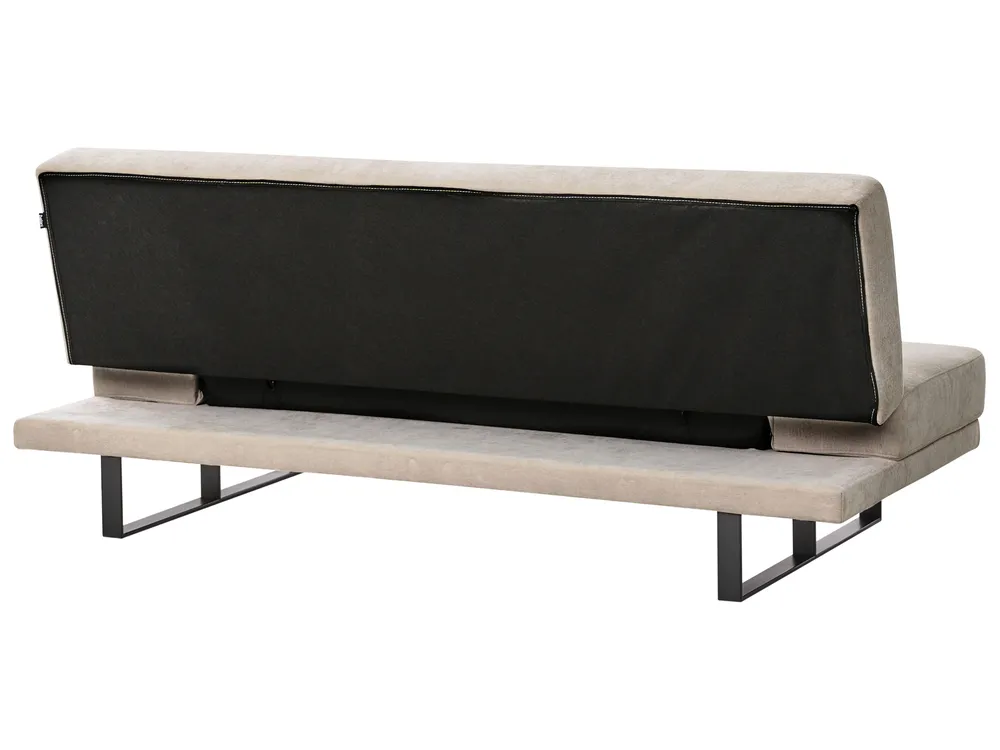 Sofa Bed 2 Seater YORK Chenille Light Beige_1009218