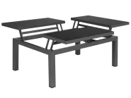 Garden Corner Sofa with Table 6 Seater FORANO Metal Grey_811025
