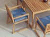 Set of 2 Garden Chairs with Cushions SASSARI PREMIUM Certified Acacia Wood Blue