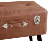 Storage Stool MALLARD Faux Leather Golden Brown_719899