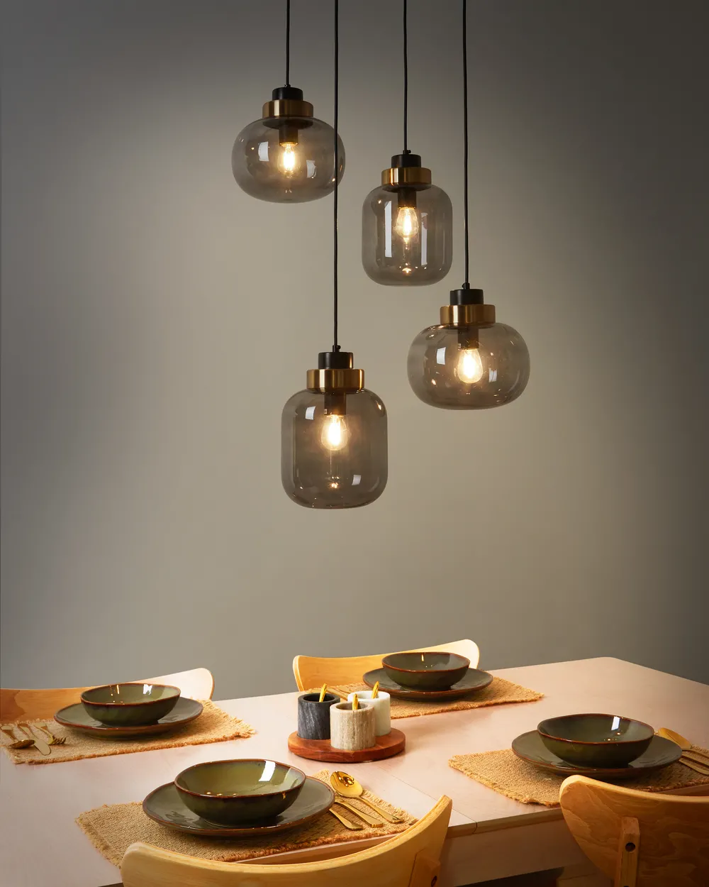 Pendant Lamp ZAYANDE Glass Light Grey