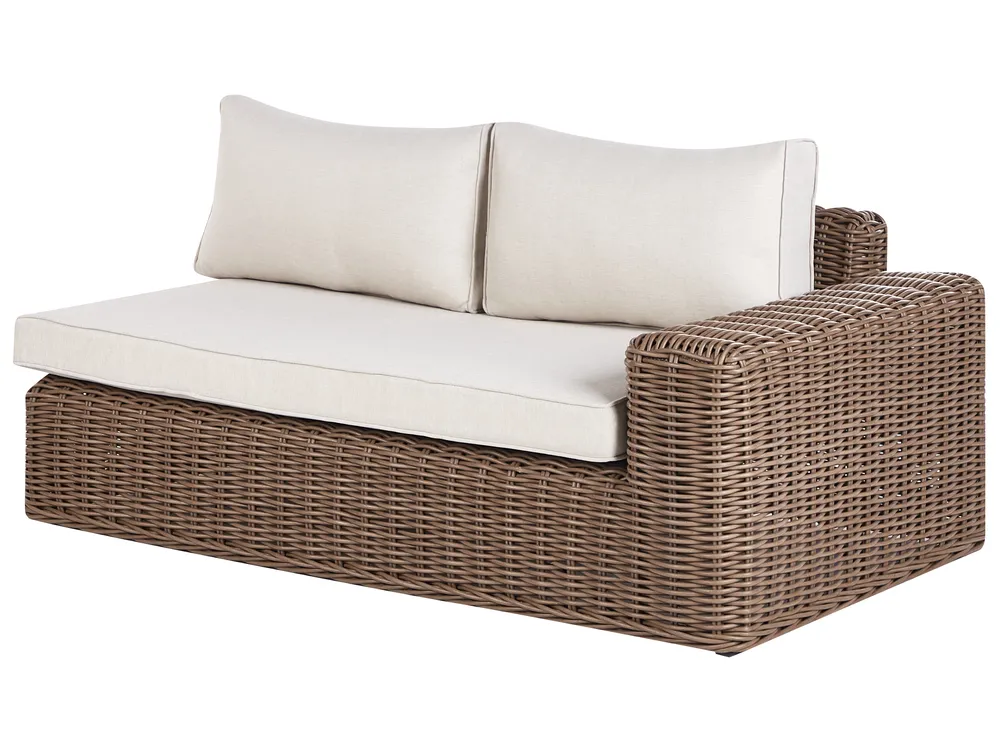 Garden Corner Sofa with Ottoman 6 Seater PALERMO Modular PE Rattan Brown_927916