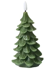 Set of 3 LED Candles VELOURA 16 cm Christmas Tree Green_1015941