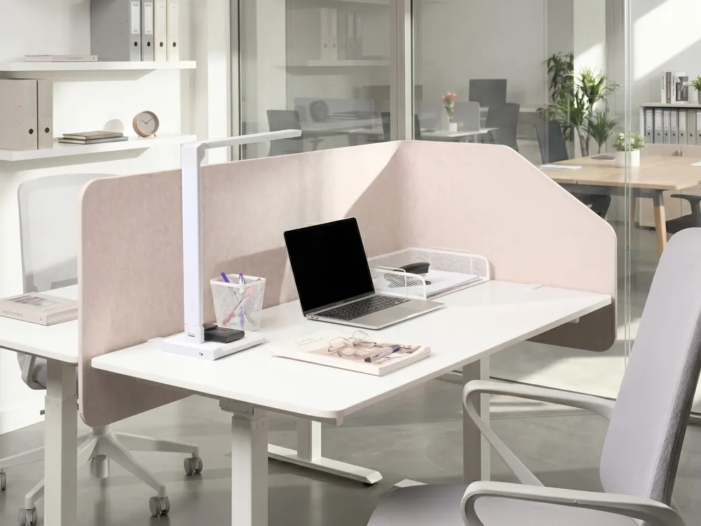 Desk Screen FOLDY 120 x 50 cm Beige_1041414