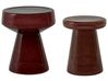 Set of 2 Side Tables LAGUNA/CALDERA Glass Dark Brown