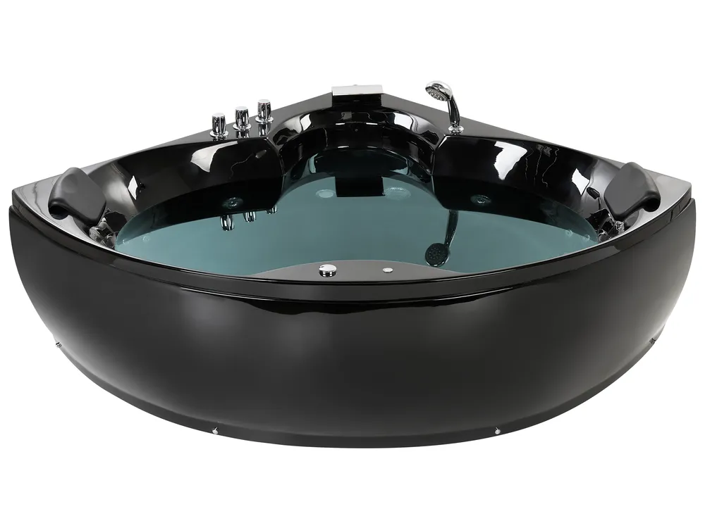 Kulmaporeamme LED-valolla SENADO 205 x 150 cm Musta_919456